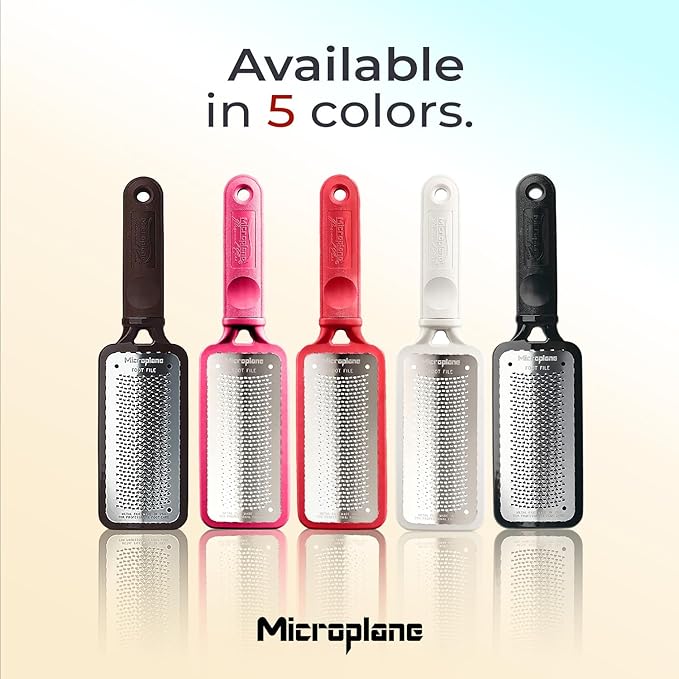 Microplane Colossal Foot File Scraper - The Original Stainless Steel Foot Rasp, Dead Skin/Callus Remover for Feet, Gentle Foot Scrubber, Pedicure Tools for Salon-Quality Foot Care, Black