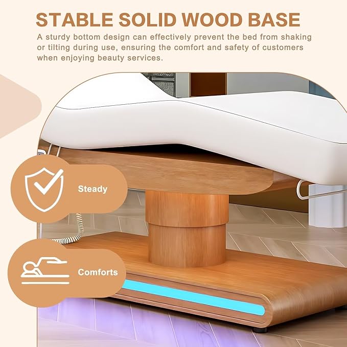 Massage Table - Electric Massage Table with Multifunctional Lifting,Spa Treatment Bed with Towel Rack for Beauty Salon