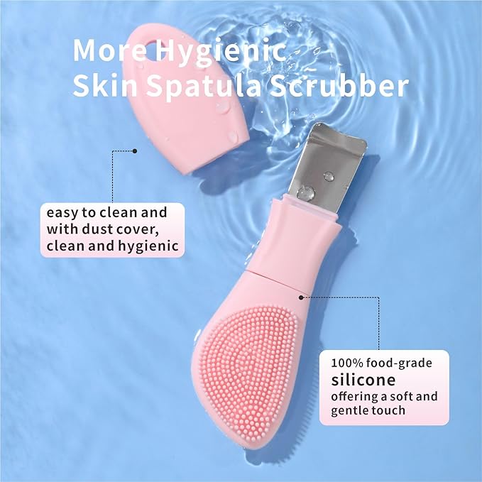 Silicone Face Scrubber Mask Applicator for Nourishing, Pore Deep Cleaning, Blackhead Remover & Exfoliator -No-Slip Long Handle, Gentle Face Massage,Daily Skin Care Tool for Women & Men (Pink)