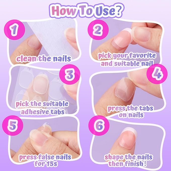 FANDAMEI Press On Nails for Girls, 12 Style Press On Nails for Kids, 6 Sheet Heart Fruit Flower Nail Stickers for Kids, 3D Rhinestone Stickers Face Gems Mermaid Colorful, Nail Art Kit for Girls