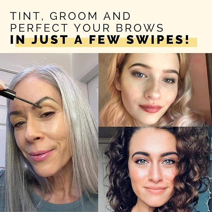 Elizabeth Mott Eyebrow Gel - Queen of the Fill Tinted Brow Filler, Volumizer & Setter - Waterproof, Long-Lasting Brow Makeup to Define & Cover Grays - Smudge-Proof, Cruelty-Free, Auburn,Shade 4g