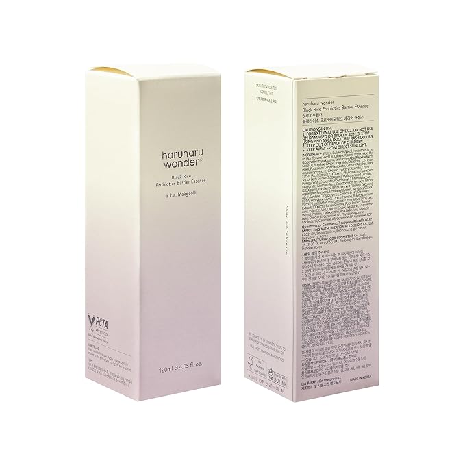 haruharu Wonder Black Rice Probiotics Barrier Essence, Skin Flooding & Layering, Strengthens Skin Barrier, Moisturizes, Glowy Radiant Skin, Ceramide & Panthenol, Holiday Stocking Stuffer, 4.05 fl.oz