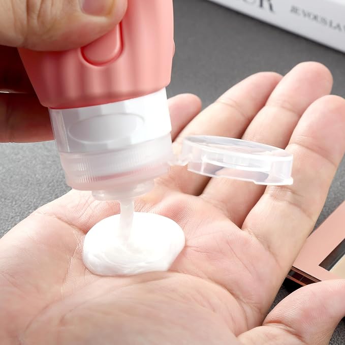 16 Pack Travel Bottles for Toiletries, Leakproof Travel Containers for Toiletries, TSA Approved Silicone Travel Accessories Squeezable Refillable 3oz for Shampoo Conditioner Lotion