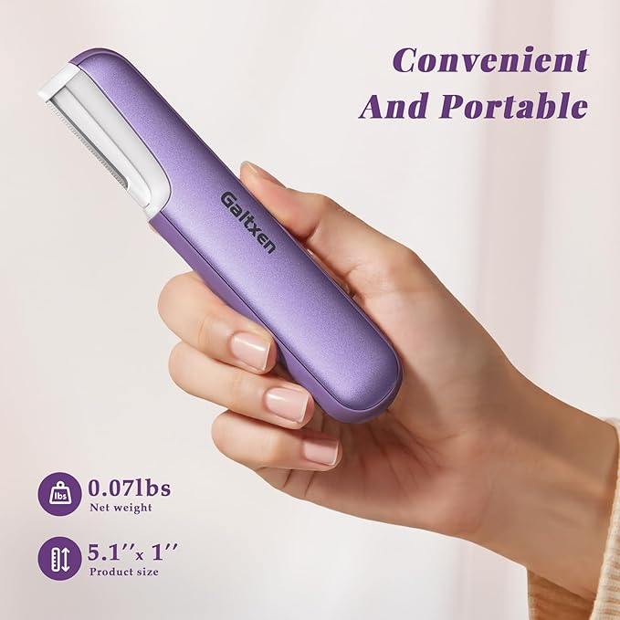 Dermaplaning Tool for Women - Facial Exfoliation & Peach Fuzz Hair Removal with Rechargeable Sonic Edge Technology, 10 Refill Blades