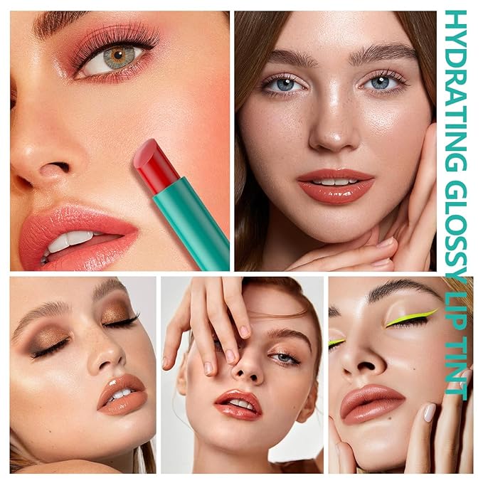 2 Colors Hydrating Lip Gloss,Lip Plumper Gloss,Moisturizing Glossy Transparent Lip Tint Care Lip Chapped Dead Skin Natural Lip Balm Make Lips Fuller(MUTED ROSE+WARM SIENNA)