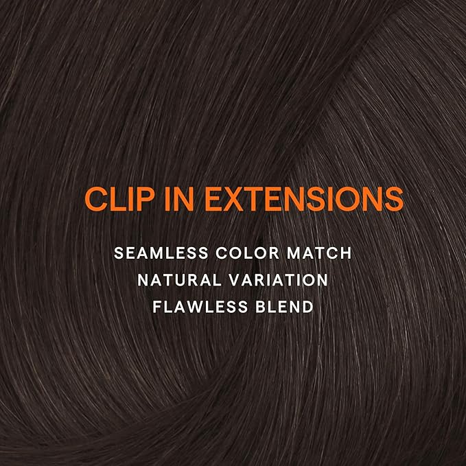 Full Shine Brown Human Hair Clip in Extensions Dark Brown Clip in Hair Extensions Real Human Hair Triple Weft Brunette Hair Extensions for Women Straight 14 Inch 7 Pcs 120 G