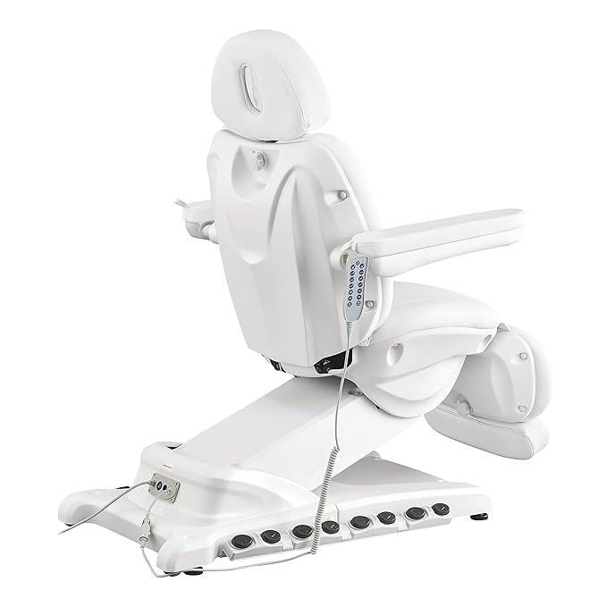 Dir Spa Full Electrical 4 Motor Facial Beauty Bed - Doctor, Tattoo, Medical, Podiatry Chair with Thermal Heated Seats Apollo, White