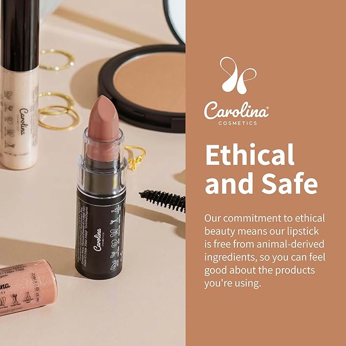 Carolina COSMETICS - Plant-Based Moisturizing Lipstick - Cozy Shade 0.15oz- Hydrating with Cocoa Oil, Gluten-Free, Vegan, Non-GMO, Paraben-Free - Lightweight Cream Texture