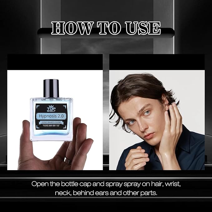 TOP SHELF Cologne for Men (Pheromone-Enhanced) - Perfume Para Hombre, Long Lasting Scent | Natural Herbal Formula | Awaken Raw Instinct, Pheromone Cologne for Men Attract Her