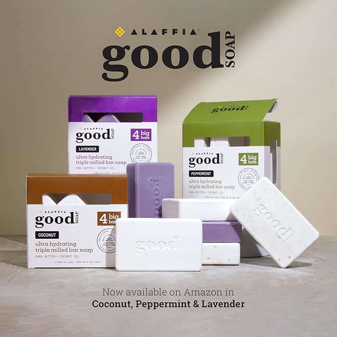 Alaffia Lavender Good Soap Value Pack 4 Count, 20 OZ