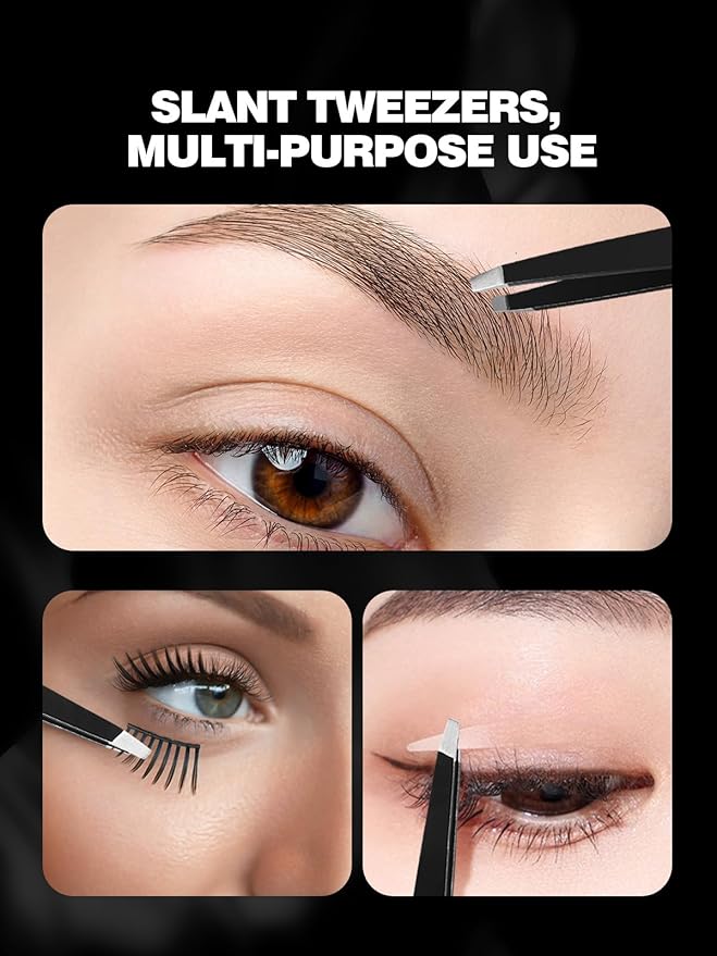 10X/20X/30X Magnifying Mirror with Suction Cups and Tweezers Set, 3.5 inches Travel Magnified Makeup Mirror, Black, 3PCS