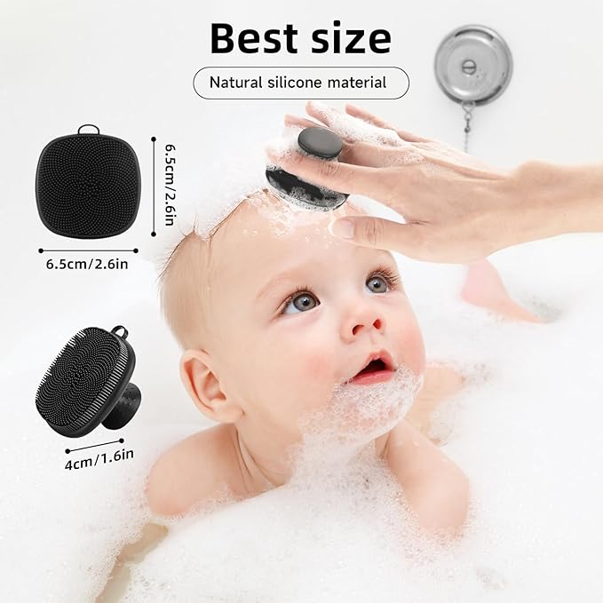 Face Scrubber, SANLESS Premium Silicone Face Scrubber Handheld Facial Cleansing Brush Skin Care Tools Body Scrubber Waterproof Face Brushes for Men Women Exfoliating, Black