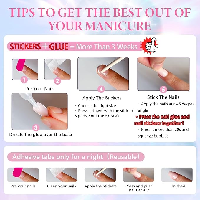 Baby Blue Press on Nails Short,KQueenest Matte Acrylic Nails Press on with Solid Color Classic Fake Nails Set for Women Lady Daily Routine in 24PCS