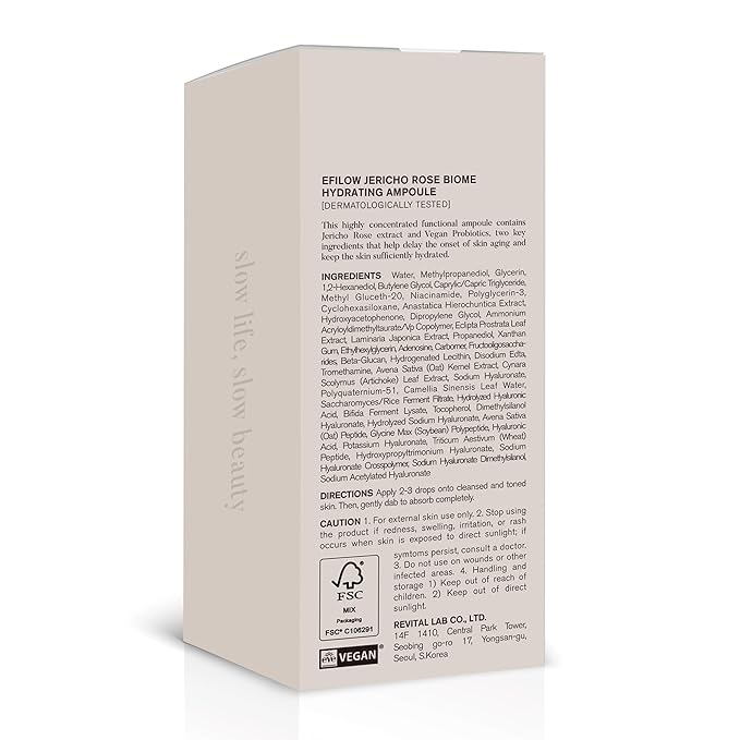 Jericho Rose Biome Hydrating Ampoule | Moisturizing KoreanAmpoule and Facial Serum | Korean Hydrating Serum & Ampoule Skin Care | Moisture-Boosting Face Serum for Glowing Skin (1.69 Fl. Oz)