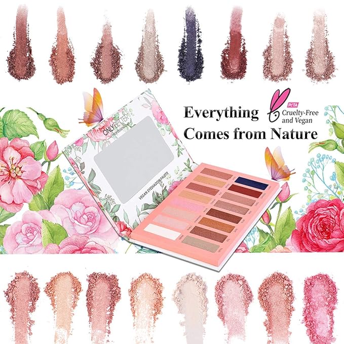 Vegan Eyeshadow Palette, Nude Eyeshadow Palette, 16 Shades