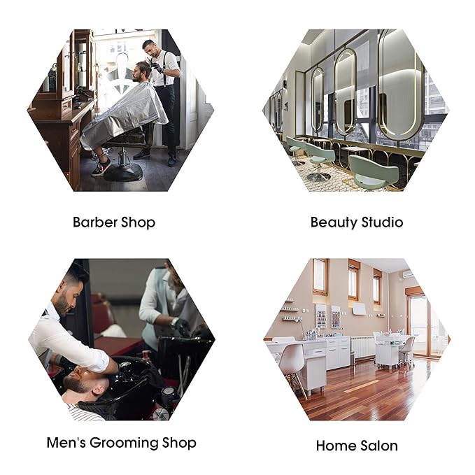 BarberPub Heavy Duty Metal Vintage Barber Chair All Purpose Hydraulic Recline Salon Beauty Spa Shampoo Equipment 3825 (Black with Gold Frame)