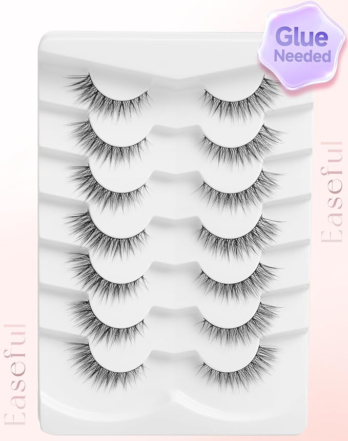 Natural Lashes Natural Eyelashes Natural Look Wispy Lashes Mink Lashes False Eyelashes Fake Eyelashes C Curl Lashes Strip Lashes Pure-03