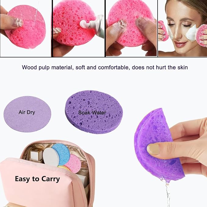 30 Pcs Esthetician Supplies for Facials Set,Facial Care DIY Tools 4 Silicone Facial Bowls 4 Facial Mask Fan Brushes 5 Facial Headbands, 8 Compressed Facial Sponges 8 Mask Applicators 1 Measuring Cups