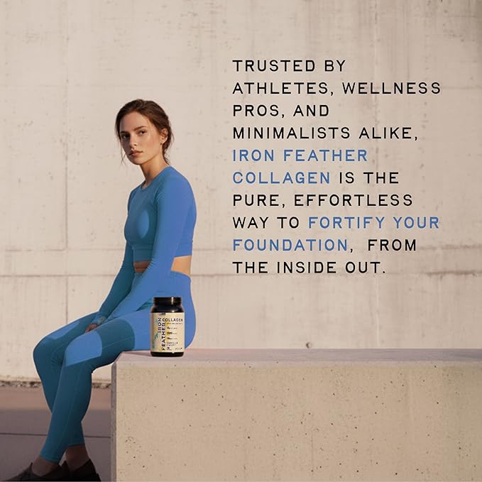 Iron Feather Collagen Powder | Vanilla | Multi-Collagen Protein with Vitamin C | Supports Joints, Tendons, Recovery, Skin, Hair and Nails | 10g Protein per Scoop | Clean and Functional Nutrition