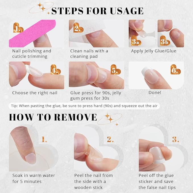 Black French Tip Press on Nails, Jofay Fashion Almond Soft Gel Fake Nails, Classic French Nails, Reusable & Natural Acrylic False Nails, Stick on Nails for Women Girls Gift, Glue on Nails Kit 32Pcs