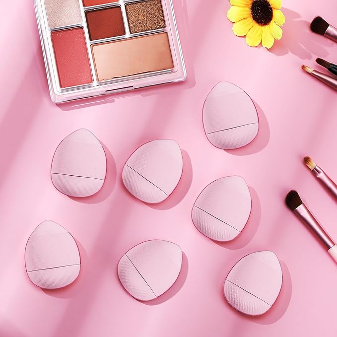 Gerrii 72 Pcs Finger Powder Puff Mini Makeup Sponge Soft Beauty Makeup Blender Puff for Foundation, Face Powder, Under Eye Setting, Concealer, Repair Cream, Cosmetic Tool(Pink)