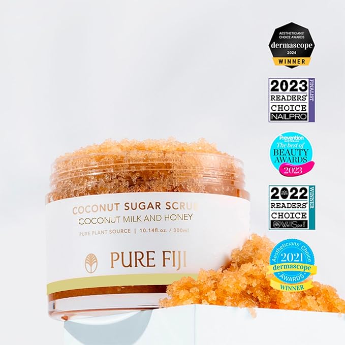 Pure Fiji Coconut Sugar Body Scrub, Coconut Milk & Honey (10.14 Oz /300ml)