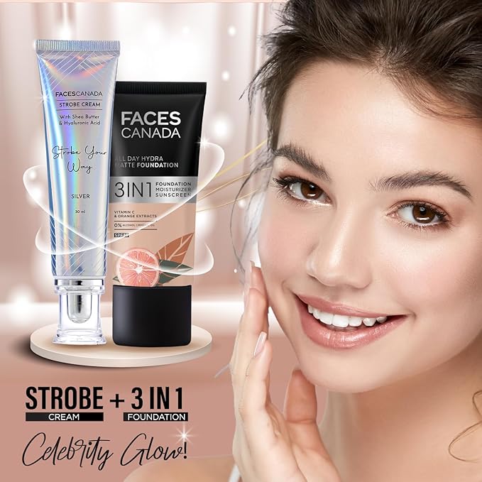 Strobe Cream - Silver | with Shea Butter & Hyaluronic Acid | Hydrating & Illuminating Makeup | for Radiant Dewy Skin | 1.01 Fl Oz (30ml)