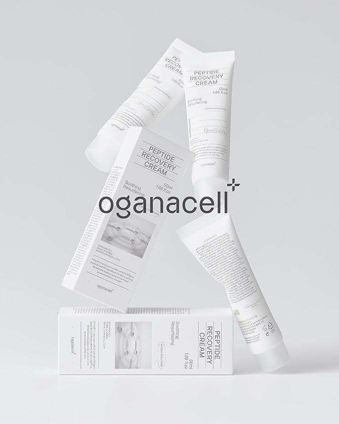 Oganacell Peptide Face Cream (1.69fl oz) - Intensive Hydration for Dry Skin, Itchiness, Redness. Korean Skin Care. Ceramide NP, Shea Butter, Panthenol.