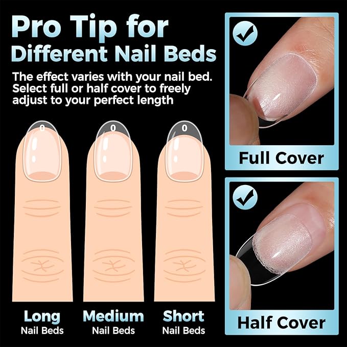 Short Oval Round Nail Tips: 360Pcs Soft Gel Pre-shaped Full Cover Half Matte Short Oval Gel Nail Tips Press on Fake Nails Acrylic for Nail Extension DIY Salon 12 Sizes