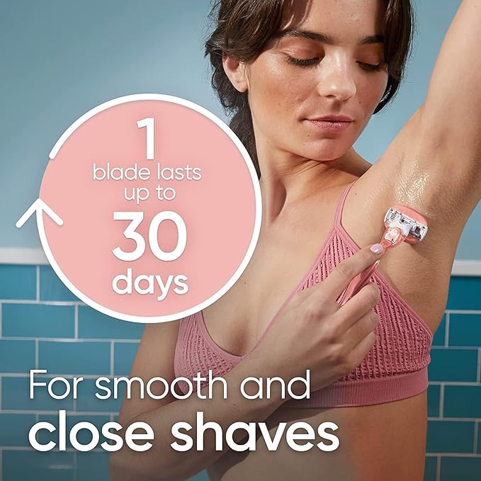 Gillette Venus ComfortGlide White Tea Women's Razor, Handle + 4 Blade Refills