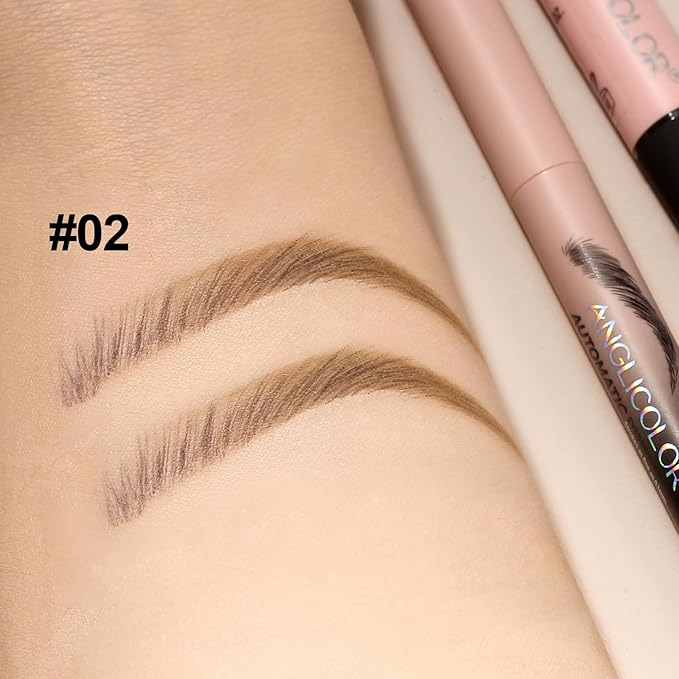 Anglicolor Microblading Eyebrow Pen, Liquid Eyebrow Pen, Square Angled Eyebrow Brush Natural Hair-Like Brow, Long-Lasting, Waterproof Eye brow Pencil for Women and Girls Makeup (02 Mocha)