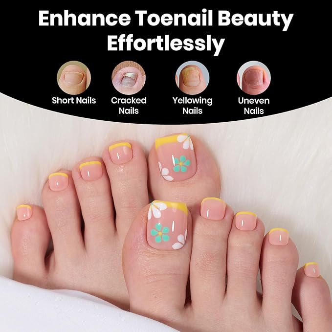 Beetles Toe Nail Tips Square for Big Toes - 15 Sizes 180 Pcs Long Wider Full Cover Toenail Tips Fake Acrylic Pre-etched Double Matte Nail Extensions, Press on Toe Nails for Wide Nail Beds