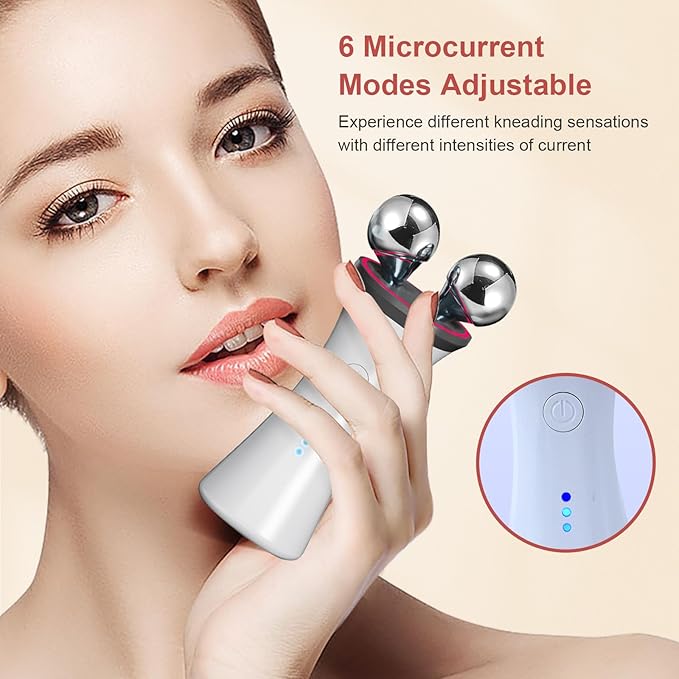 Microcurrent Facial Device - Electric Face Lifting & Toning for Face & Neck for Mother & Companion - Handheld Skin Care Device (White)