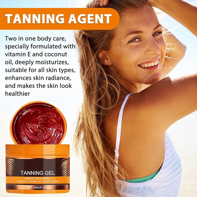 Tanning Gel, Tanning Cream, Haute Beauty Tanning Gel, Luxury Intensive Tanning Gel, Natural Tanning Accelerator Cream Gel, For Sunbeds & Outdoor Sun(2PCS)