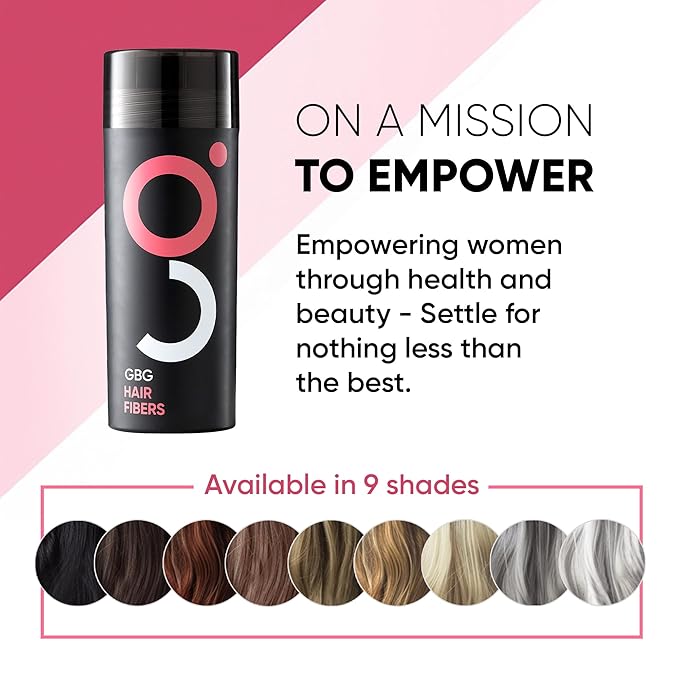 GBG Hair Fibers for Thinning Hair & Bald Spots (Grey) - 25g Bottle - Conceals Hair Loss - Instant Cover Up & Volume in 30 Seconds, Hair Powder for Women & Men - Cruelty Free