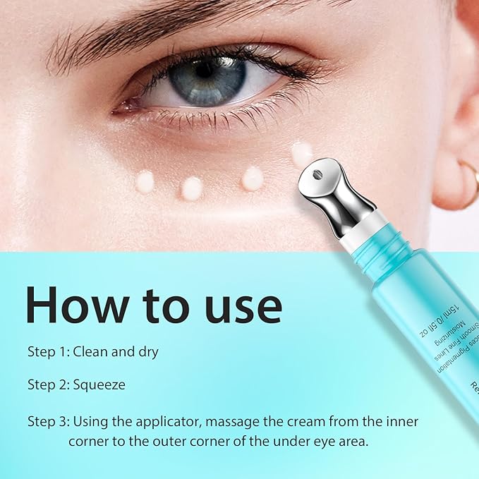 Retinol Eye Cream - Eye Serum for Dark Circles & Puffiness Anti-Aging - Under Eye Cream with Hyaluronic Acid & Caffeine to Reduce Wrinkles & Repair the Eye Area (15ml)