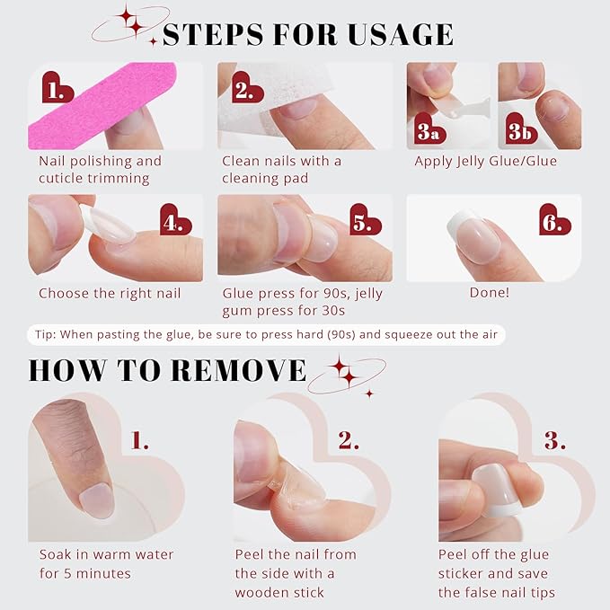 Red Press on Nails Short, Jofay Fashion Soft Gel Fake Nails, Cat Eye Press on Nails, Reusable & Natural Acrylic False Nails, Stick on Nails for Women Girls Gift, Glue on Nails Kit 32 Pcs