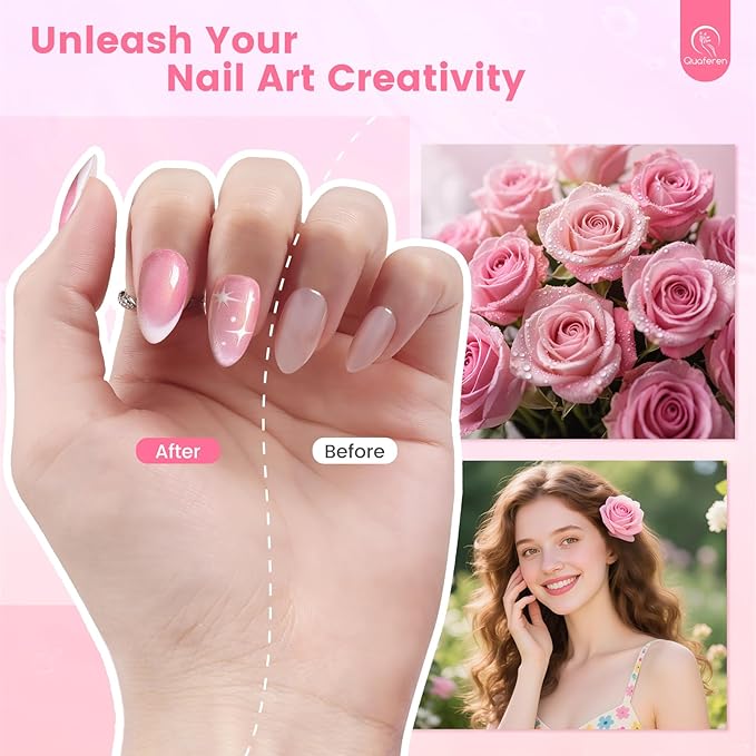 Quaferen Nail Brushes for Nail Art 39PCS Nail Brush Tools Set with Nail Stand Holder 2-in-1 Nail Art Palette Professional Acrylic Nail Brushes Kit for Beginners Home Salon