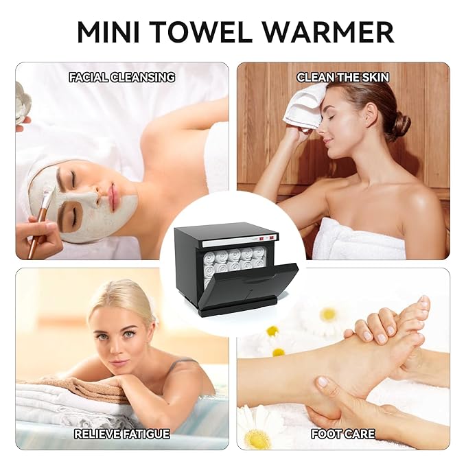 Hot Towel Warmer Spa, 8L Towel Warmers, Professional Small Mini Towel Warmer Cabinet for Facial Esthetician, Towel Heater for Beauty&Salon(8L-Black)