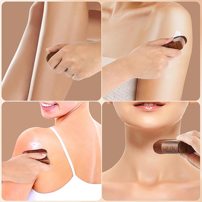 Self Tanner Tanning Brush for Self-Tan,Tanning Mitt Bronzer Brush for Face Body Self Tanner, Kabuki Leg Makeup Brush for Self Tanning Mousse