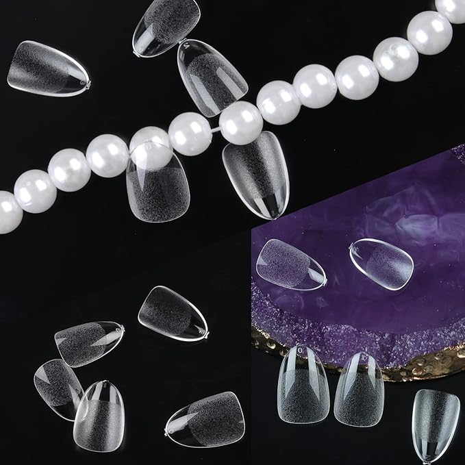 UNA GELLA Short Almond Round Fake Nails 216pcs Almond Press on Nails Pre-shape Oval Gel Nail Tips for Full Cover Acrylic Short Round Nails For Nails tips Extension 12 Sizes