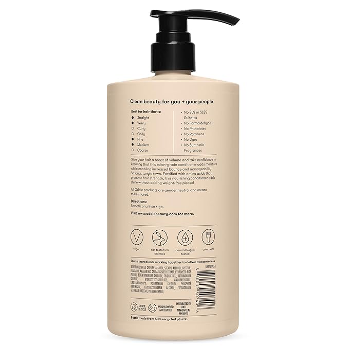 Odele Volumizing Sulfate-Free Conditioner, Adds Moisture, Shine, and Fullness for Straight or Wavy Hair Types, 32 Fl Oz