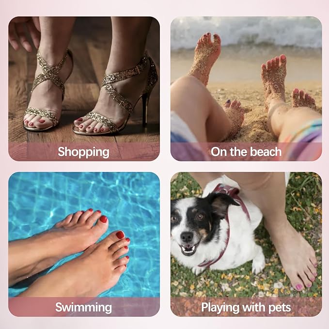 Misssix French Toe Nail Tips Press on Nails, 216 pcs Soft Gel Fake Toenail Pink White, Pre-shaped Full Cover Acrylic for Women DIY 12 Sizes