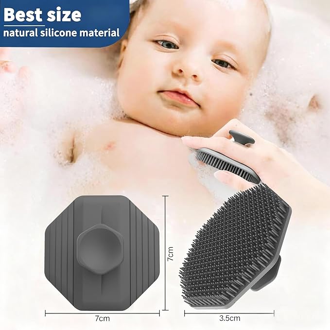 Face Scrubber,2 Pack Silicone Face Scrubber Brush for Women Men,Silicone Manual Facial Cleansing Brushes Scrubber,Suitable for All Skin Types,Face Exfoliating Cleaning Brush (Grey)