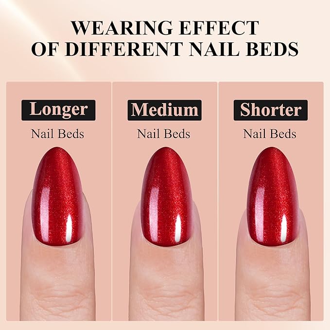 Red Press on Nails Short, Jofay Fashion 160Pcs Almond Glitter Press On Nails, Elegant Acrylic Fake Nails, Reusable Glue on Nails Stick on Nails for Women, Salon Quality, Valentines Nails