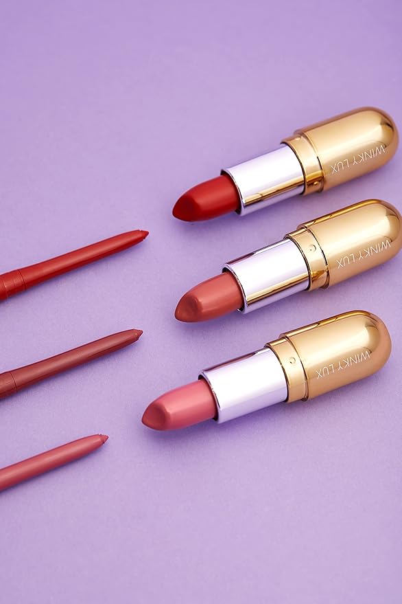 Winky Lux Dirty Love Demi Matte Lip Liner Pencil - Vibrant Red Lipliner, Waterproof Long Lasting Formula, Creamy Retractable Tip For Precision & Nourishment, Matte Finish