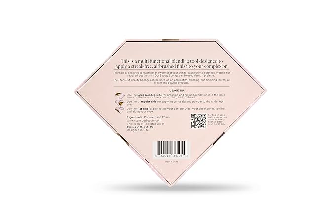StansOut Beauty Sponge 4-Pack – Streak-Free, Airbrushed Finish | Reusable, Quick-Drying, Latex-Free | Multi-Angle Blending Sponge for Cream, Liquid & Powder | Pro Makeup Applicator
