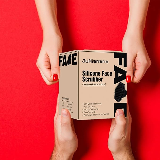 Silicone Face Scrubber - 2 Pack Face Exfoliator Scrub- Handheld Gentle Facial Cleansing for Sensitive, Dry Skin, Exfoliating Faceial Scrubber Tool for Men and Women(Black-2 Pack)