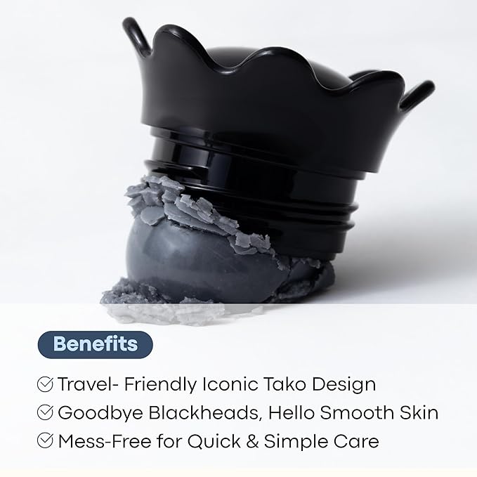 TONYMOLY Tako Pore Blackhead Remover Scrub Stick Charcoal & Dead Sea Salt Exfoliator for Blackheads, Whiteheads, Pore Cleansing & Oil Control, 0.8 oz