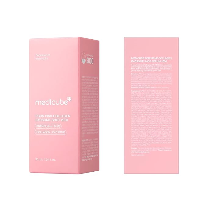 medicube PDRN Pink Collagen Exosome Shot Serum 2,000 PPM | Liquid Skin Booster | Exosome, Salmon DNA PDRN, Spicules | Uneven Skin Tone, Pore Care, Skin Texture | Korean Skin Care 1.01 fl.oz